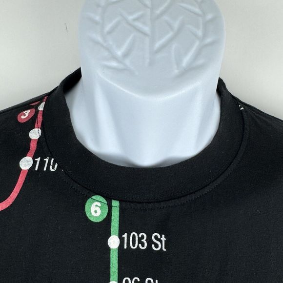 NYC SL SubWay Line T-Shirt Mens Large New York City Manhattan Subway Map MTA Tee - Picture 3 of 16